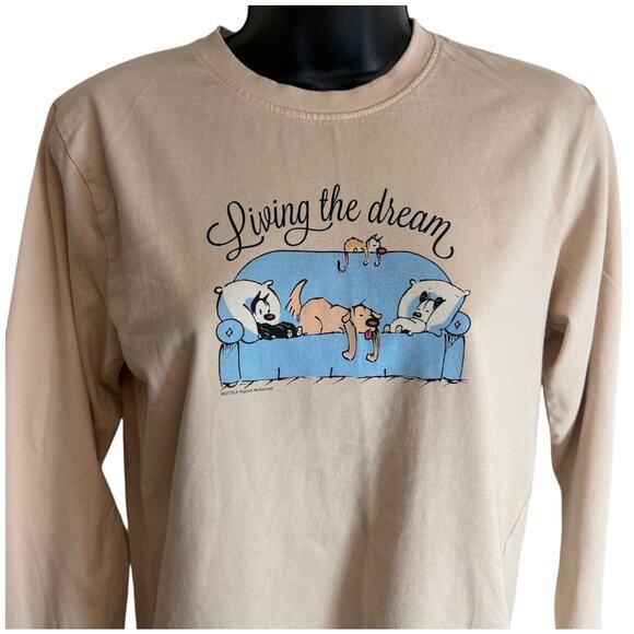 Mutts Living Dream Shirt Youth Medium Dog Graphic Patrick McDonnell Comic Tee - Picture 2 of 5